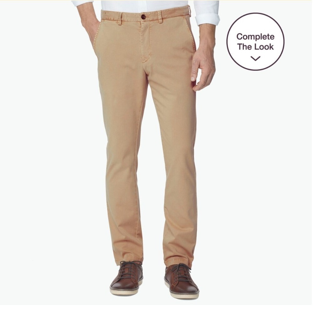 Johnston & Murphy Mens Washed Chino Pants Color Sand Beige 38x30 NEW‎